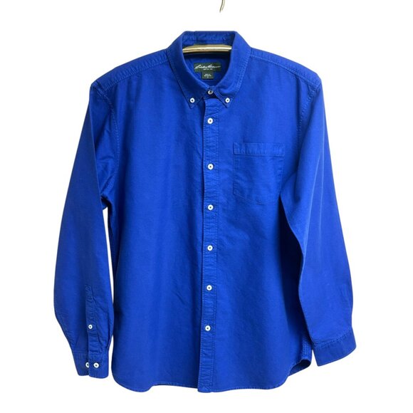Eddie Bauer Classic Fit Cerulean Cotton‎ Button Down Long Sleeve Shirt - Picture 4 of 10